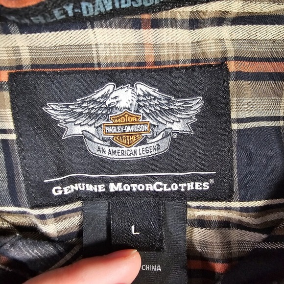 Harley Davidson Shirt Mens‎ Large Plaid Button Up Short Sleeve Biker - Picture 5 of 10